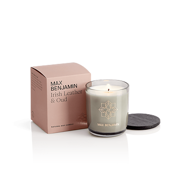 Max Benjamin Irish Leather &amp; Oud Scented Candle