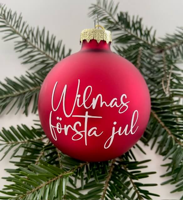 Julgranskula med namn "Min första Jul" Myspecialday.se