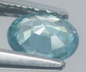 Hermosa piedra preciosa de circón azul natural de talla ovalada de 0,38 ct - 2