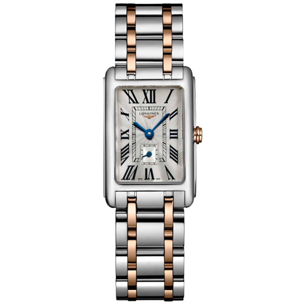 L5.255.5.71.7 Longines DolceVita romerska siffror stål och 18 k rosé guld 20,80 X 32,00 