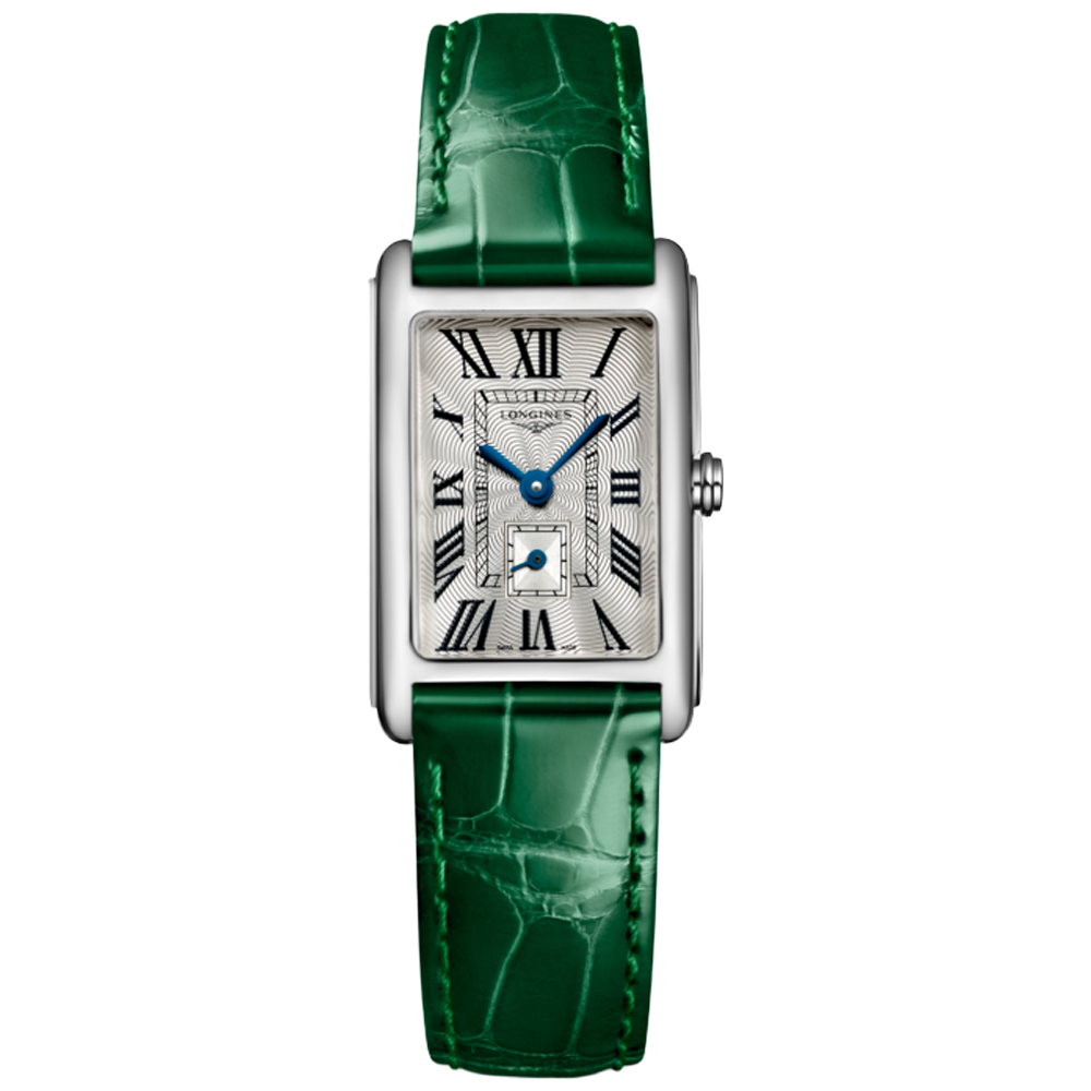 L5.255.4.71.A Longines DolceVita romerska siffror stål och grönt alligatorband 20,80 X 32,00 