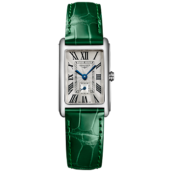 L5.255.4.71.A Longines DolceVita romerska siffror stål och grönt alligatorband 20,80 X 32,00 