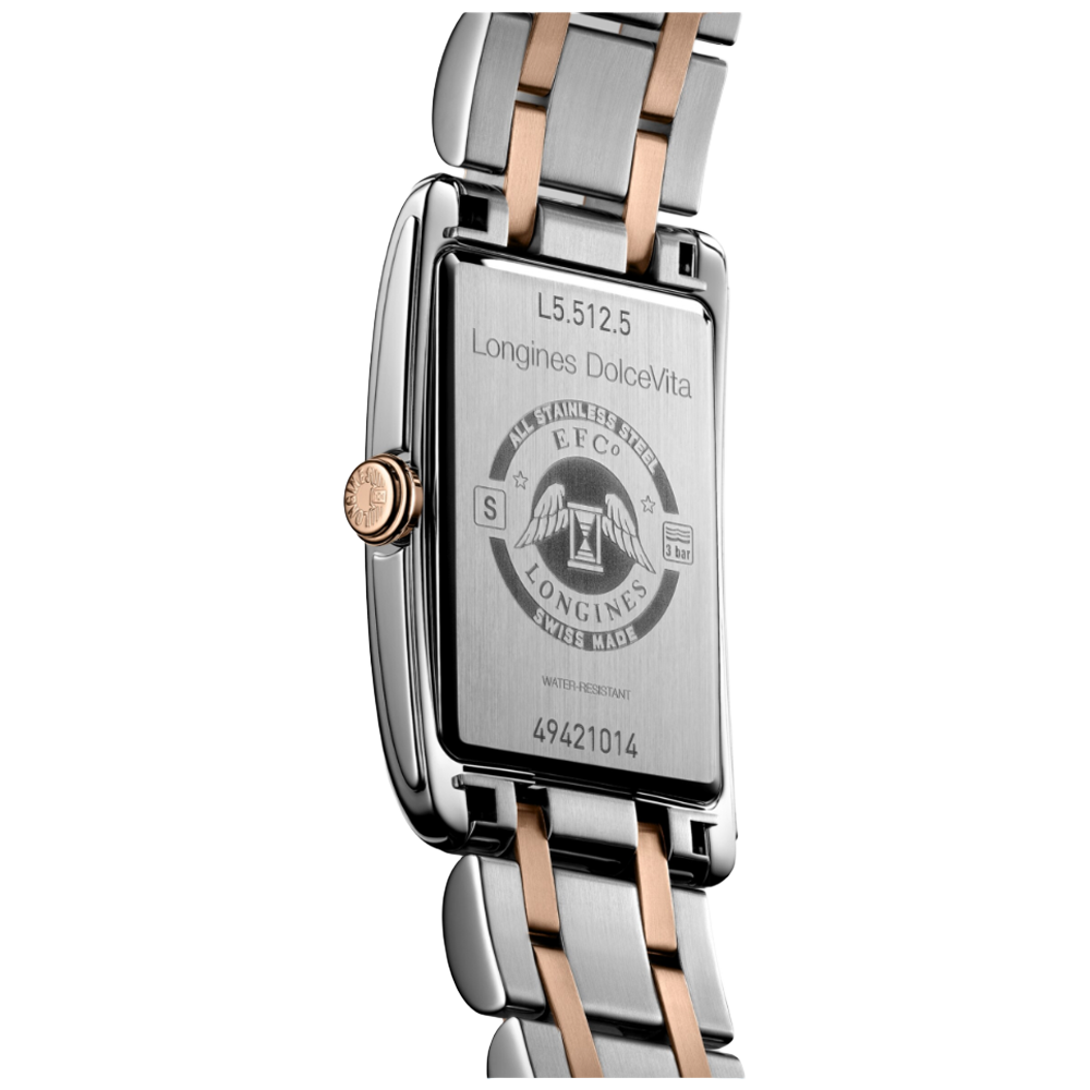L5.512.5.75.7 Longines DolceVita stål och 18 k rosé guld 23,30 X 37,00