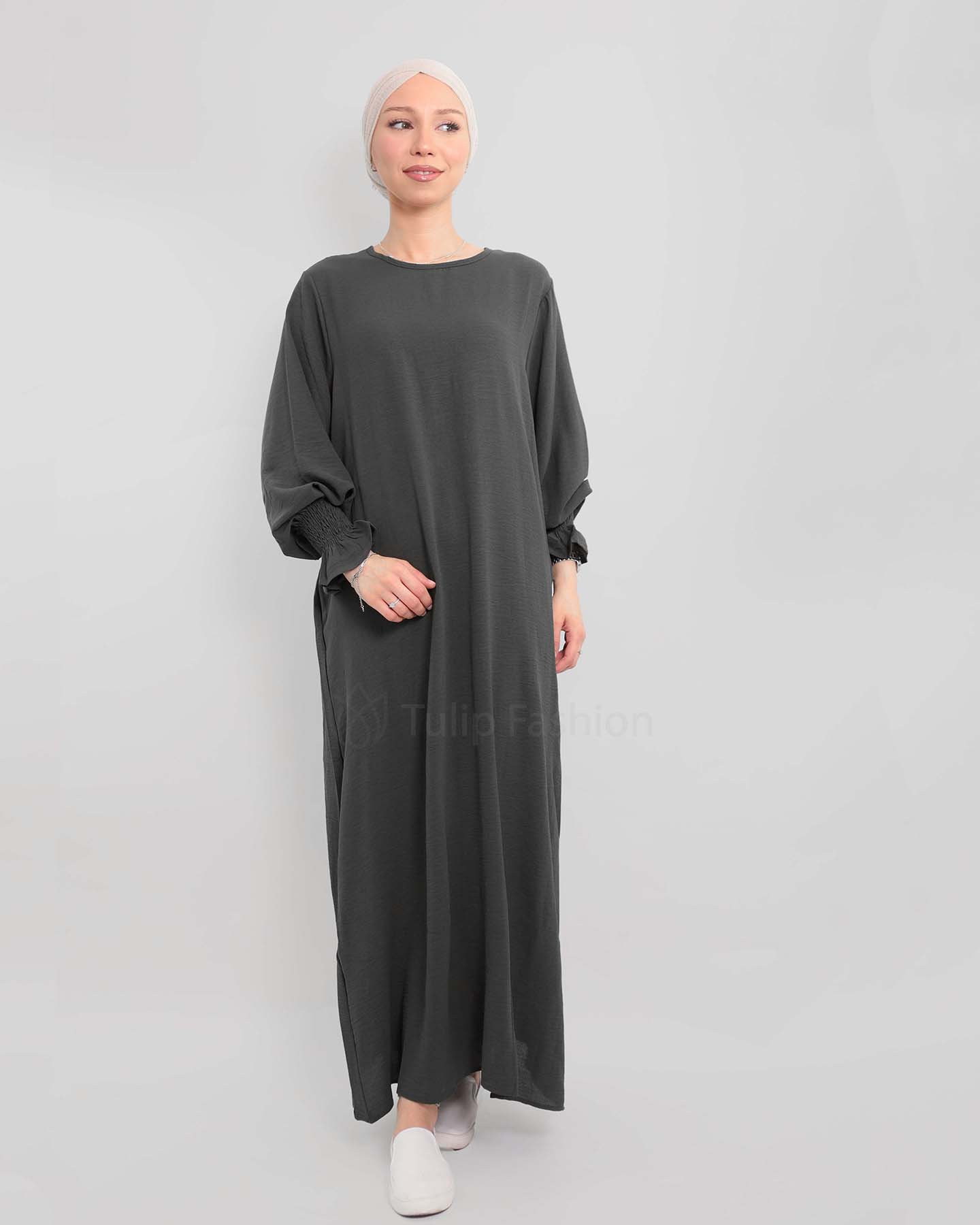 Maryam  Abaya - Dark Gray - 2