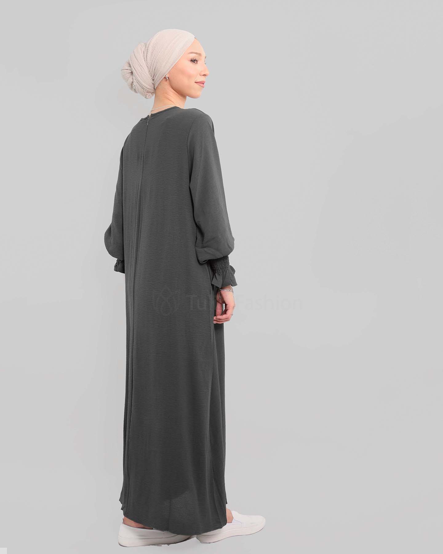 Maryam  Abaya - Dark Gray - 4