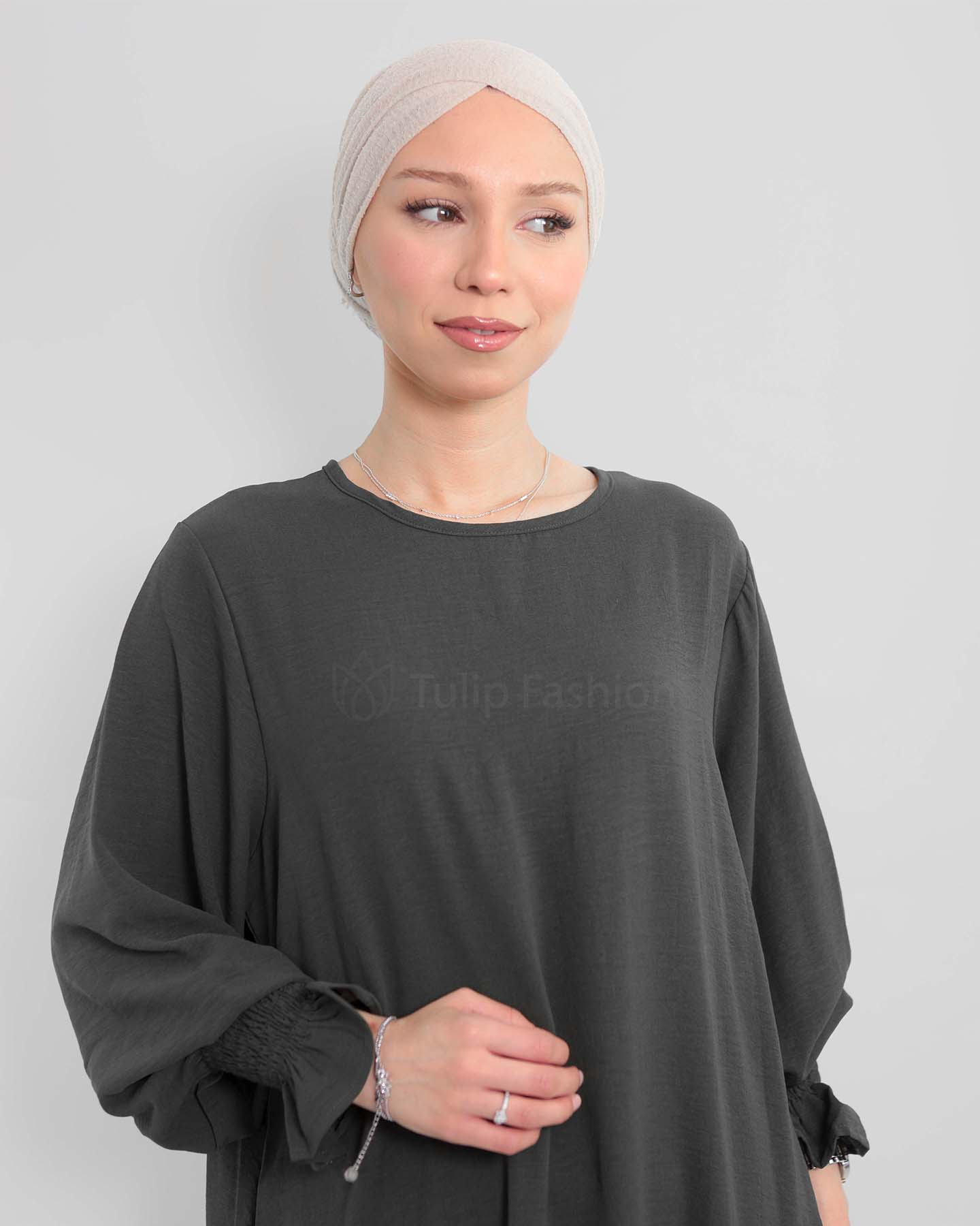 Maryam  Abaya - Dark Gray - 5