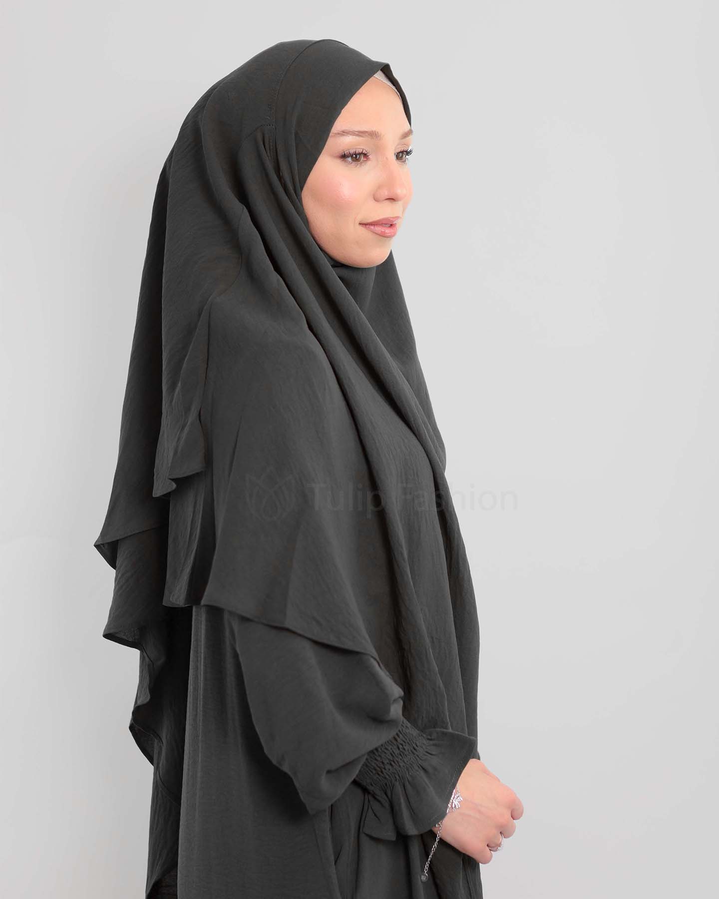 Maryam  Khimar - Dark Gray - 4