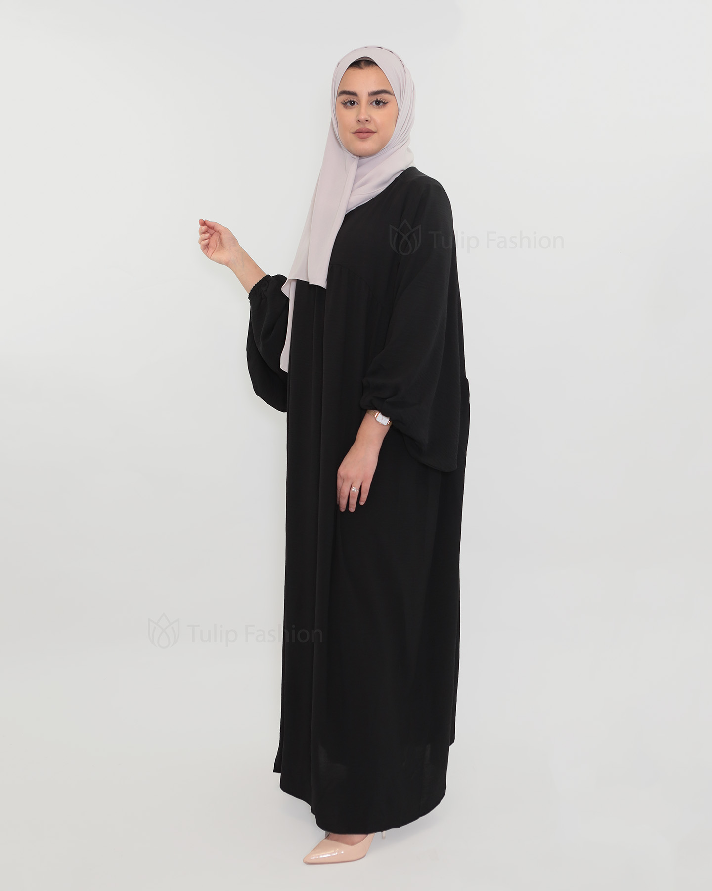 Fatima  Abaya - Black - 2