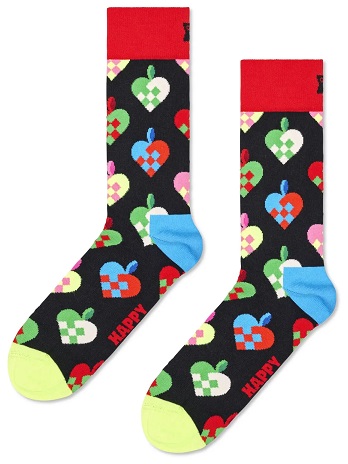 Happy Socks Braided Christmas Heart Sock