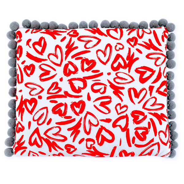 Baumwollkissen mit Widmung (Hearts)