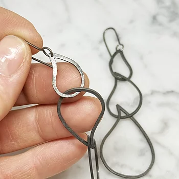 Silver earring Tripple Tear drops