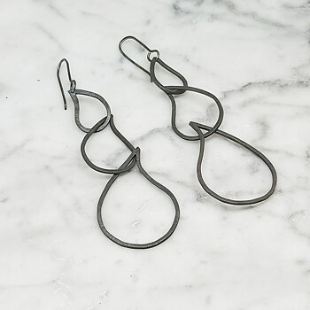 Silver earring Tripple Tear drops