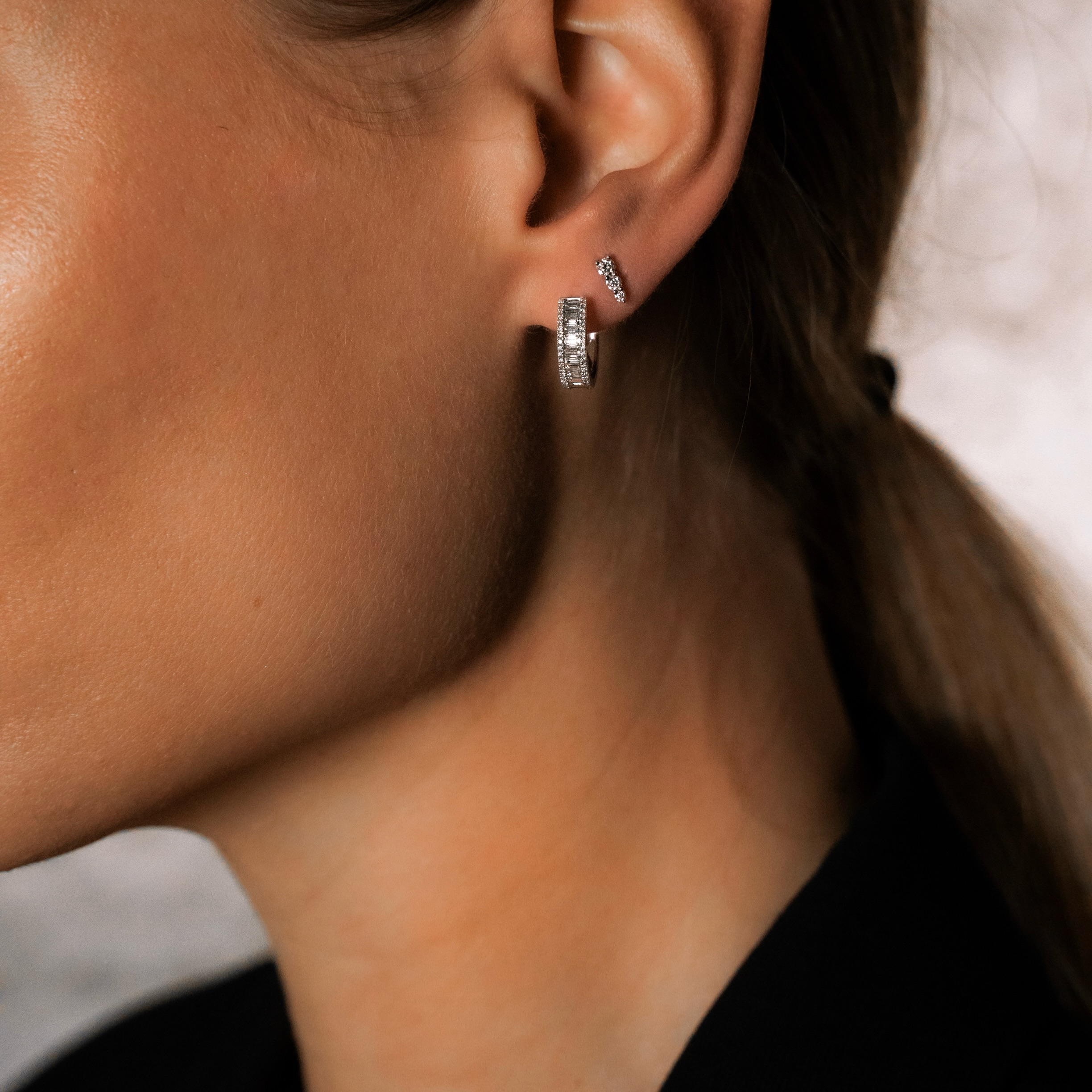 DIAMOND TRIO EARRINGS - 4