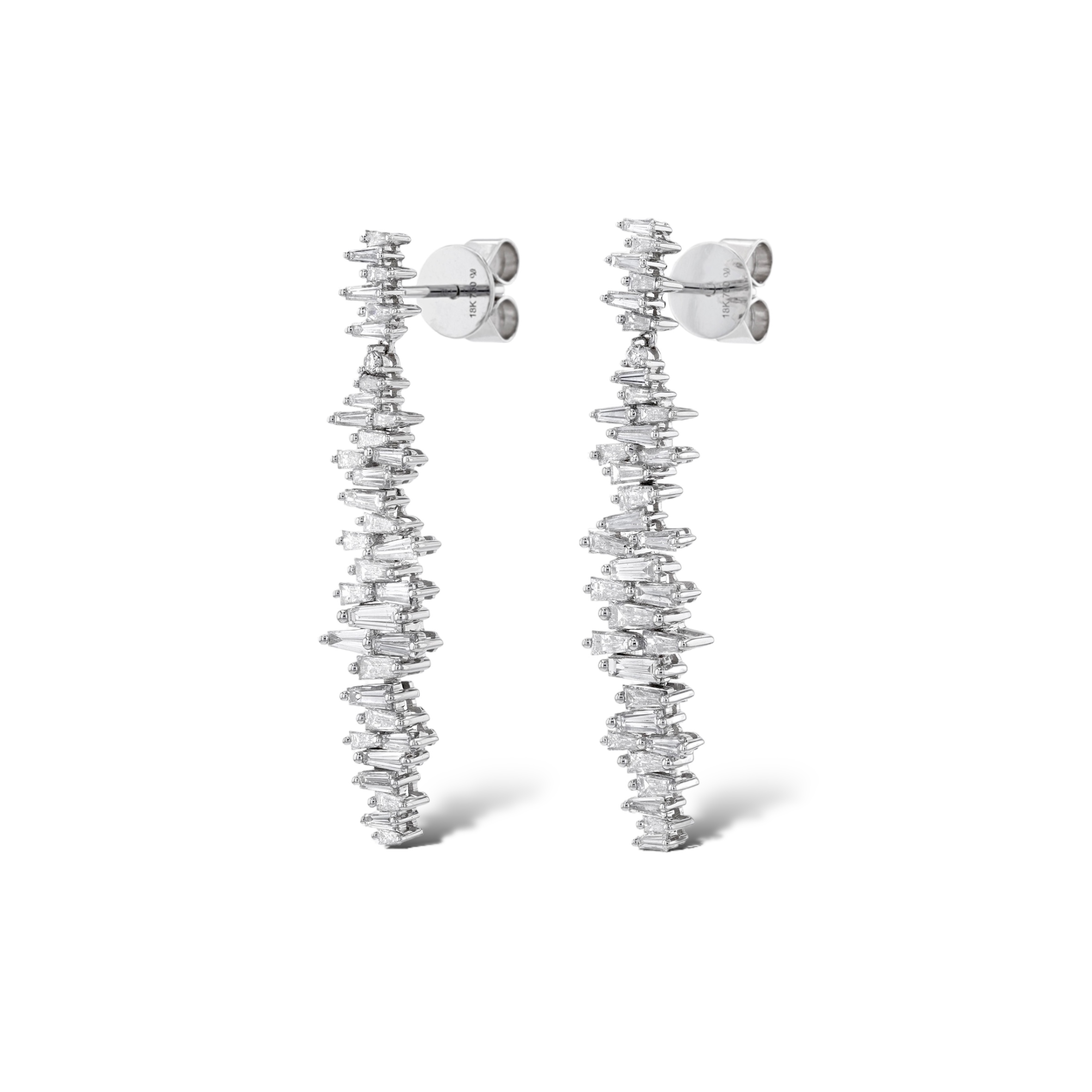 FROST BAGUETTE DIAMOND EARRINGS - 2
