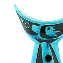 Carl-Harry Stålhane (Havanna 1954) Modern Turquoise Vase with Black Decor 20 cm