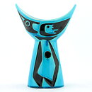 Carl-Harry Stålhane (Havanna 1954) Modern Turquoise Vase with Black Decor 20 cm