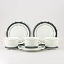 Peter Winquist (Faenza 1970) Three Teacups with Black Decor 11,5 cm