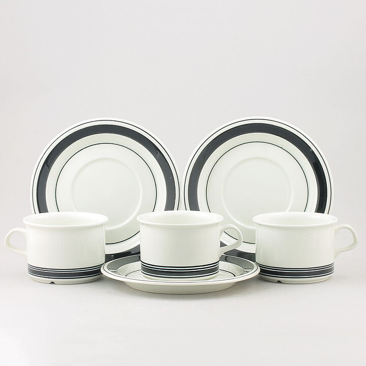 Peter Winquist (Faenza 1970) Three Teacups with Black Decor 11,5 cm