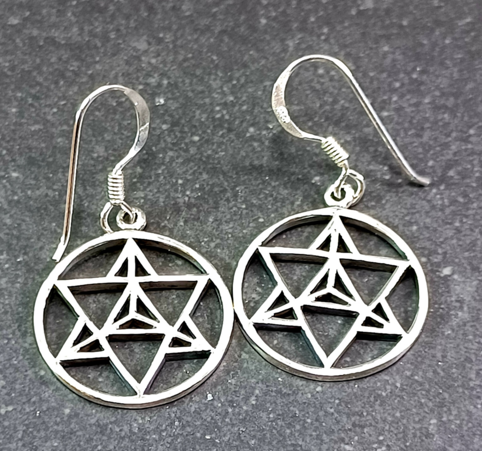 Merkaba -örhänge i silver 