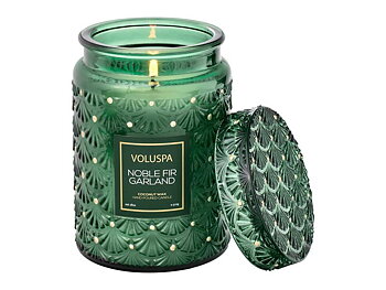 Voluspa-Noble Fir Garland Large Glass Jar 