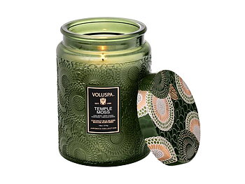 Voluspa Temple Moss Large Glass Jar Candle
