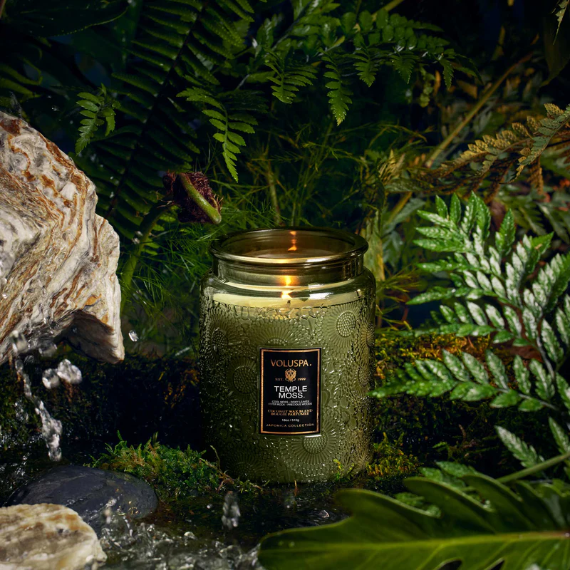 Voluspa Temple Moss Large Glass Jar Candle - 3