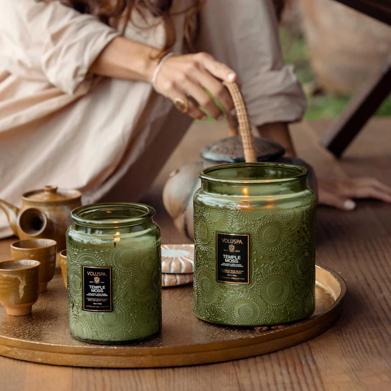 Voluspa Temple Moss Large Glass Jar Candle - 2