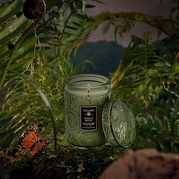 Voluspa Temple Moss Small Glass Jar Candle