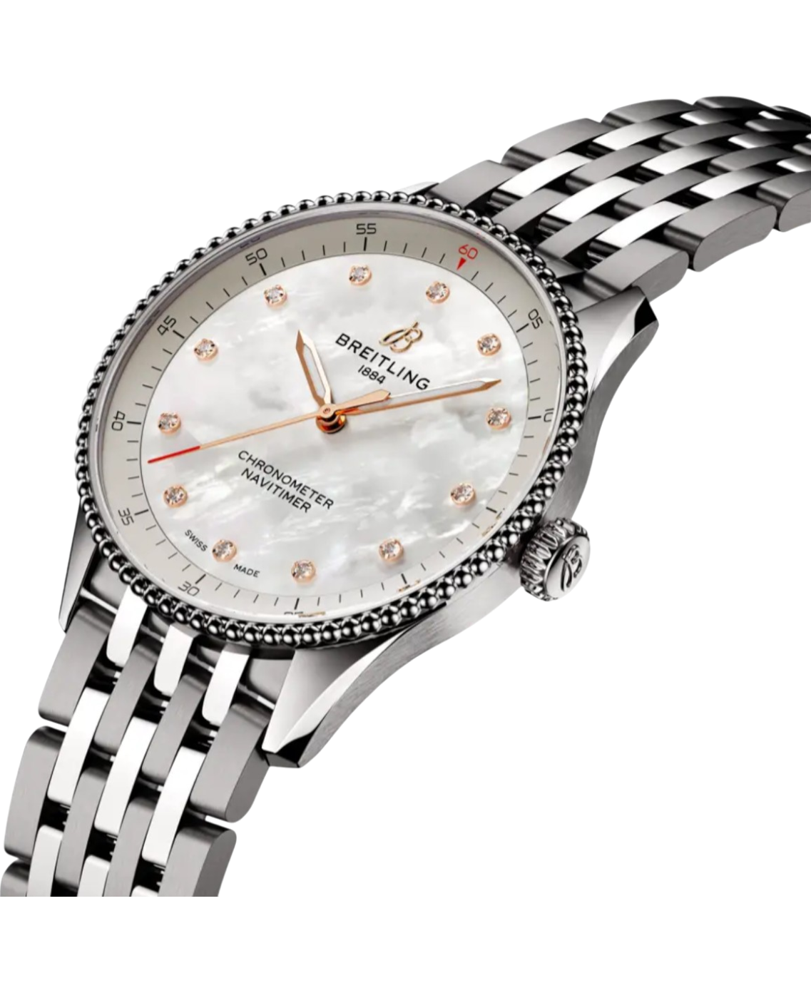 Breitling A77320E61A2A1 Navitimer 32 pärlemor profil