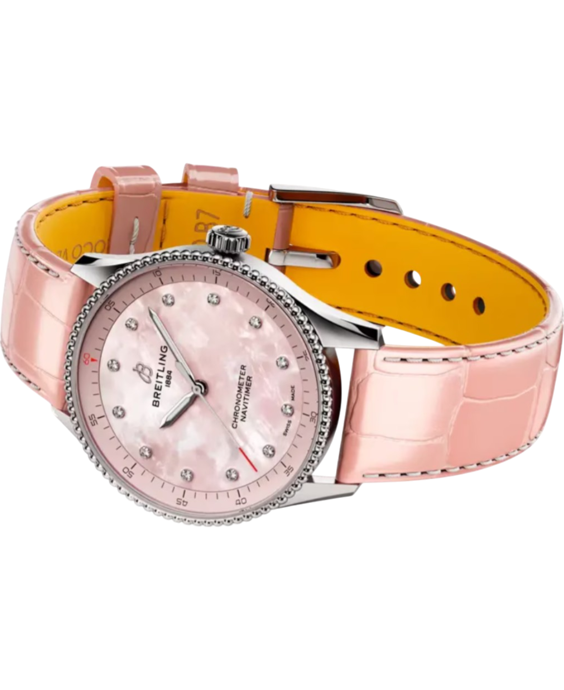 Breitling A77320D91K1P1 Navitimer 32 rosa sida