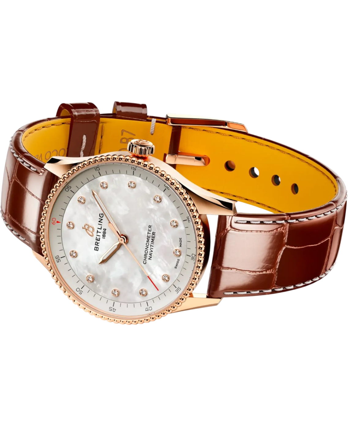 Breitling R77320E61A1P1 Navitimer 32 18 k rött guld sida