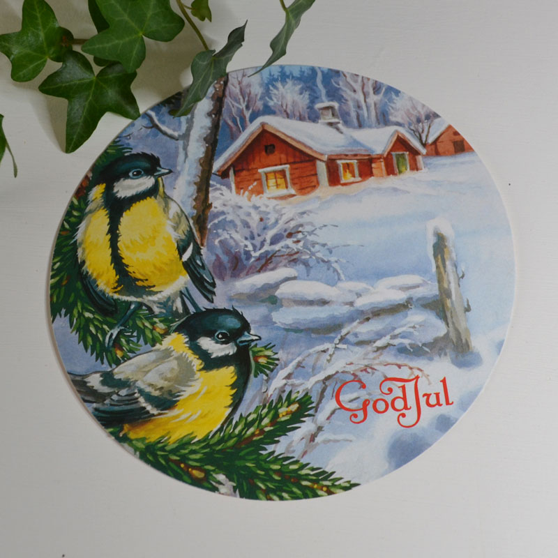 Julkort - runt med talgoxar