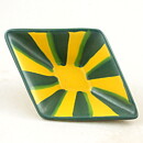 Hjördis Oldfors (Bengali 1954) Rhomboid Bowl with Green/Yellow Decor 17 cm