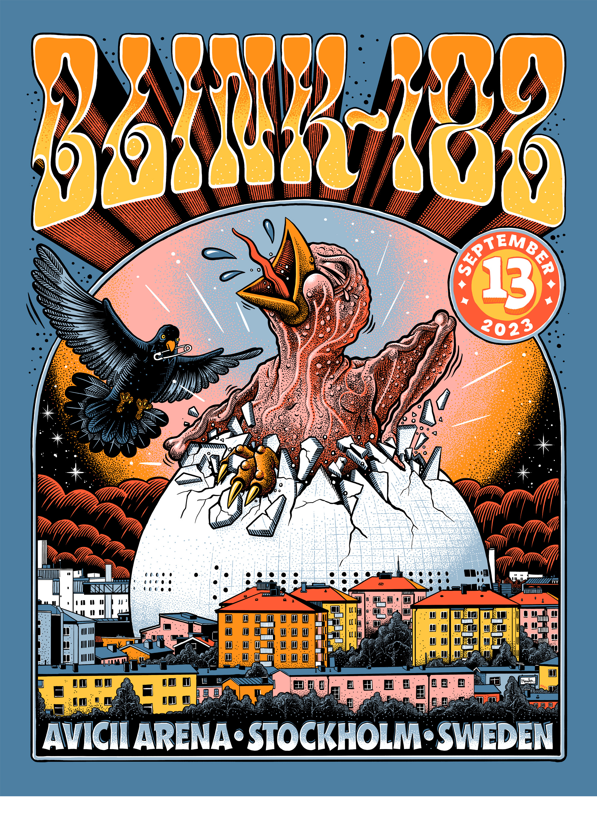 Official Blink-182 Stockholm Event Poster by Martin Ander - 6
