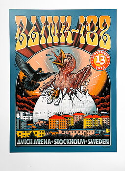 Official Blink-182 Stockholm Event Poster by Martin Ander