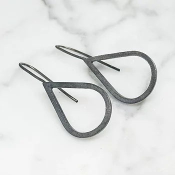 Silver earrings H2O oxidized