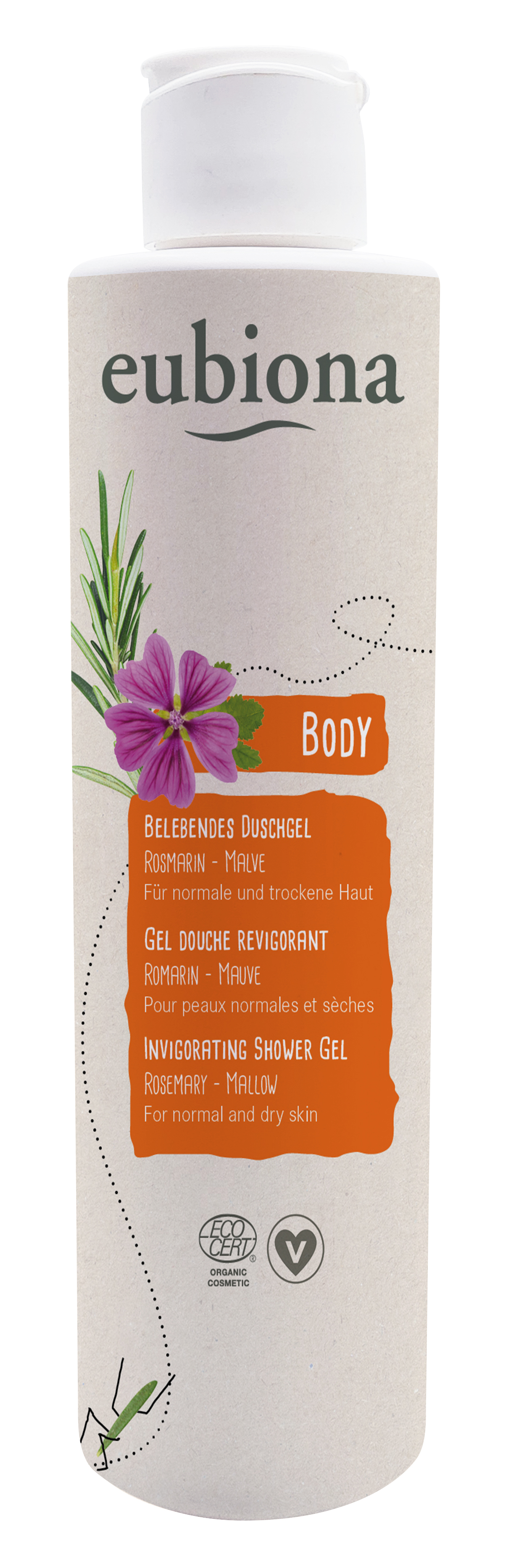 Eubiona Uppfriskande Ekologisk Dusch Gel Rosmarin & Malva 200 ml