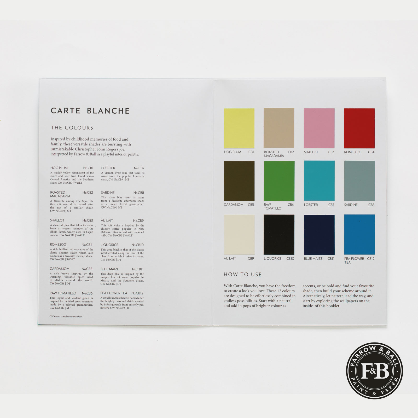 FÄRGKARTA CARTE BLANCHE - FARROW & BALL - 3