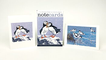 Snowy Puffins and Winter Avocets, Notecard Wallet