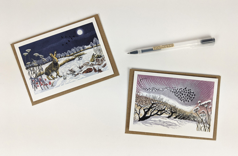Snowy Puffins and Winter Avocets, Notecard Wallet - 3