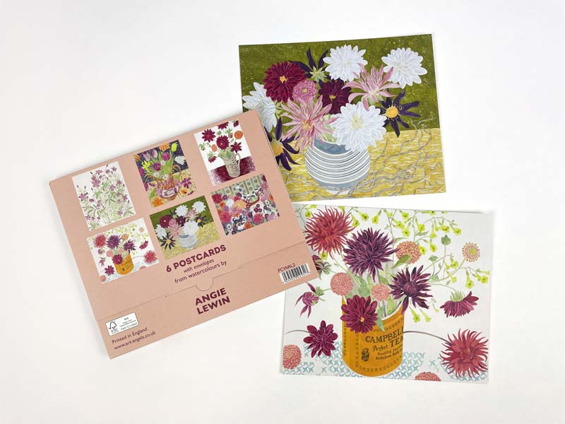 Angie Lewin watercolour, postcard wallet - 3
