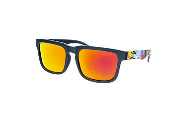 59°North Wheels Aloha red sunglasses black frame with red/orange glass