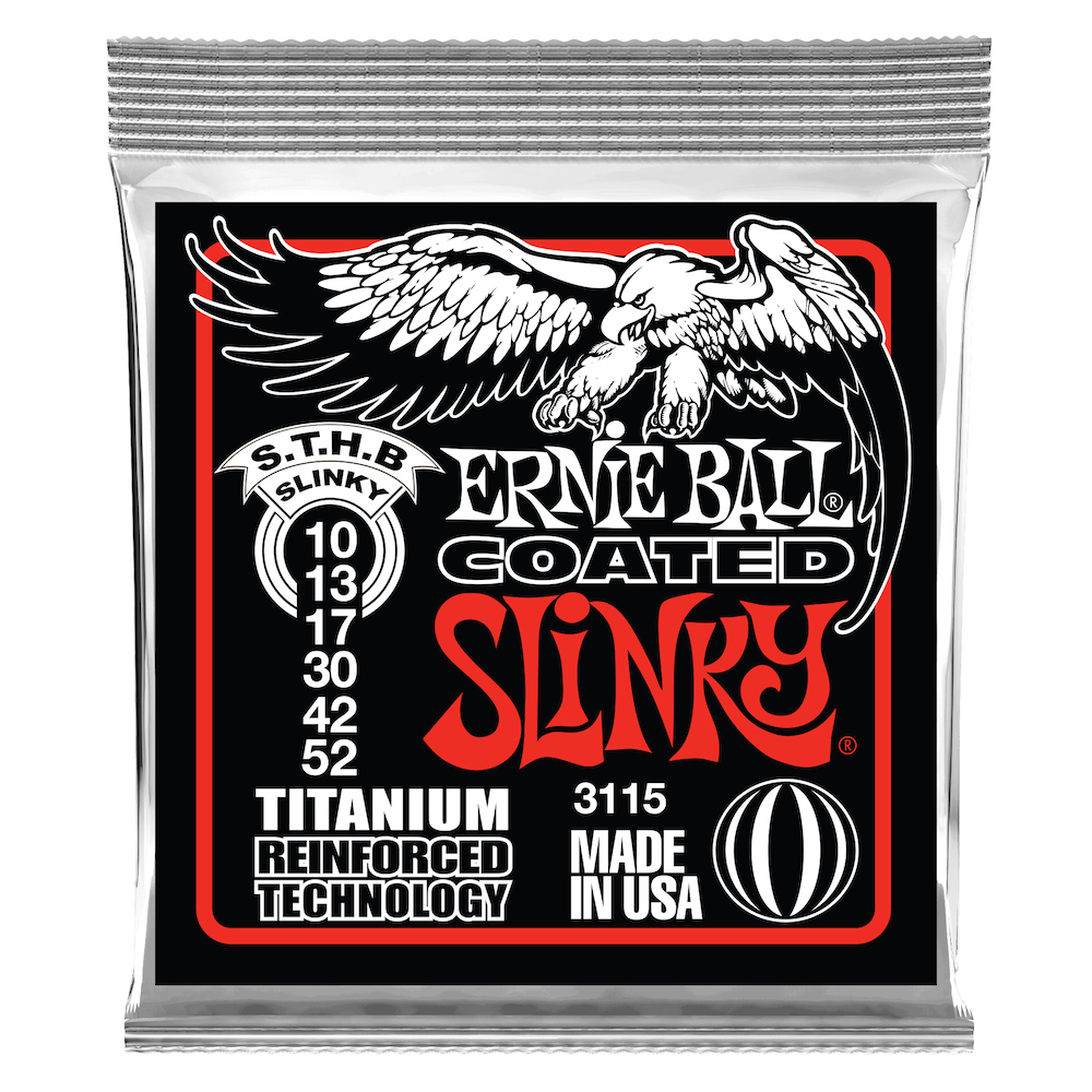 Ernie Ball EB-3115 Skinny Top Heavy Bottom Slinky Coated Titanium 010-052