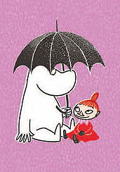 Mumin mini dubbelvikt kort - Umbrella