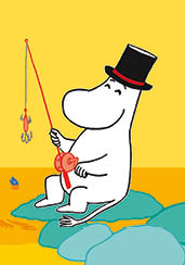 Mumin mini dubbelvikt kort - Fishing