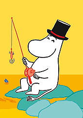 Mumin mini dubbelvikt kort - Fishing