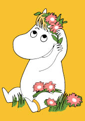 Mumin mini dubbelvikt kort - Flowers