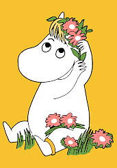 Mumin mini dubbelvikt kort - Flowers
