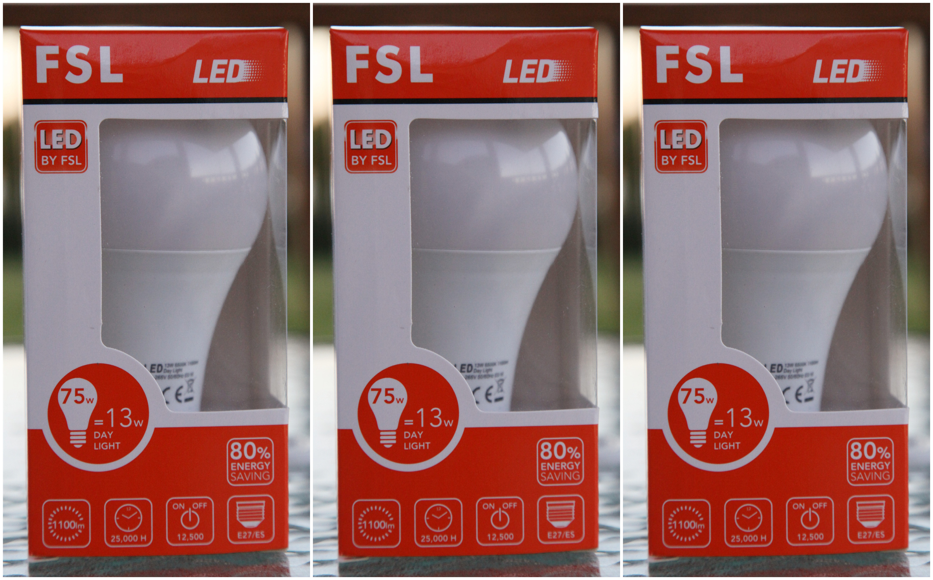 Paket 3st 13W 6500k LED Normallampa  25000h E27 