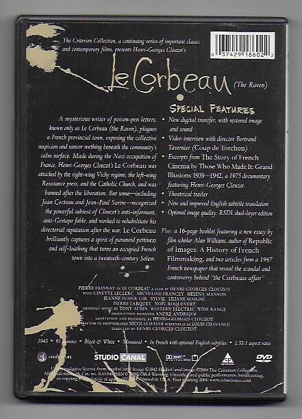 Le Corbeau DVD Criterion Collection
